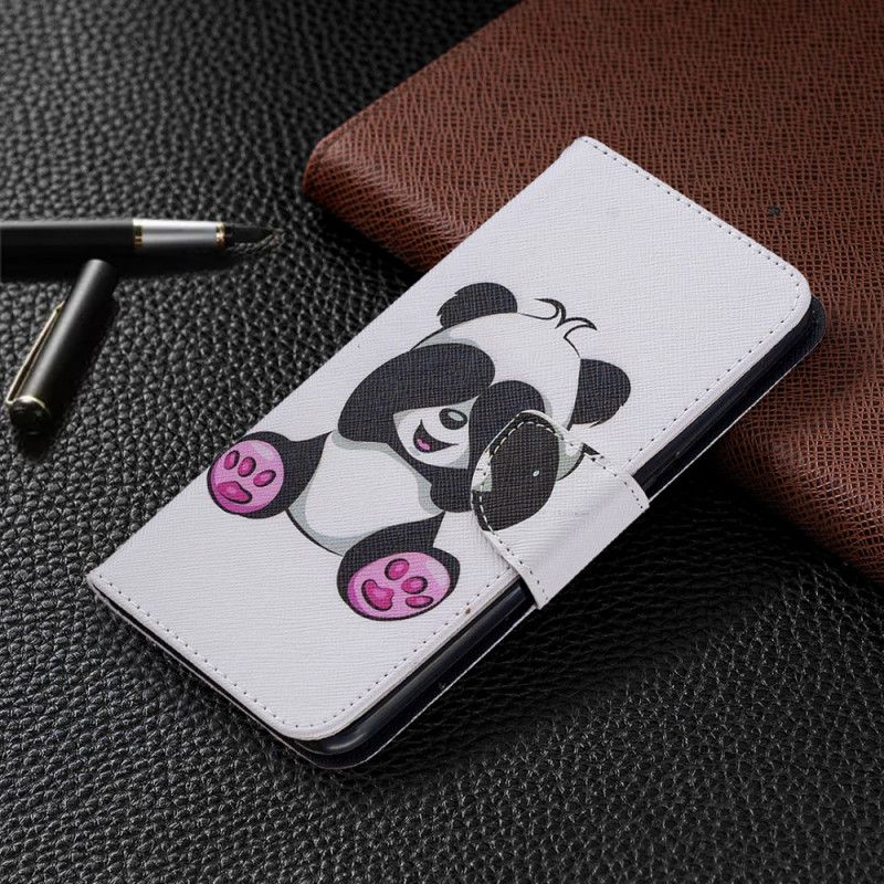 Leren Hoesje voor Xiaomi Redmi Note 9 Leuke Panda