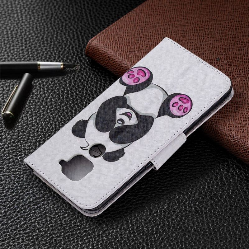 Leren Hoesje voor Xiaomi Redmi Note 9 Leuke Panda