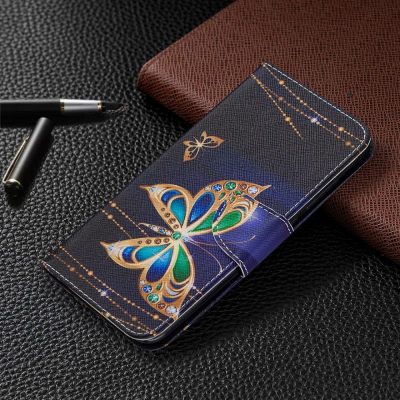 Leren Hoesje voor Xiaomi Redmi Note 9 Magische Vlinder