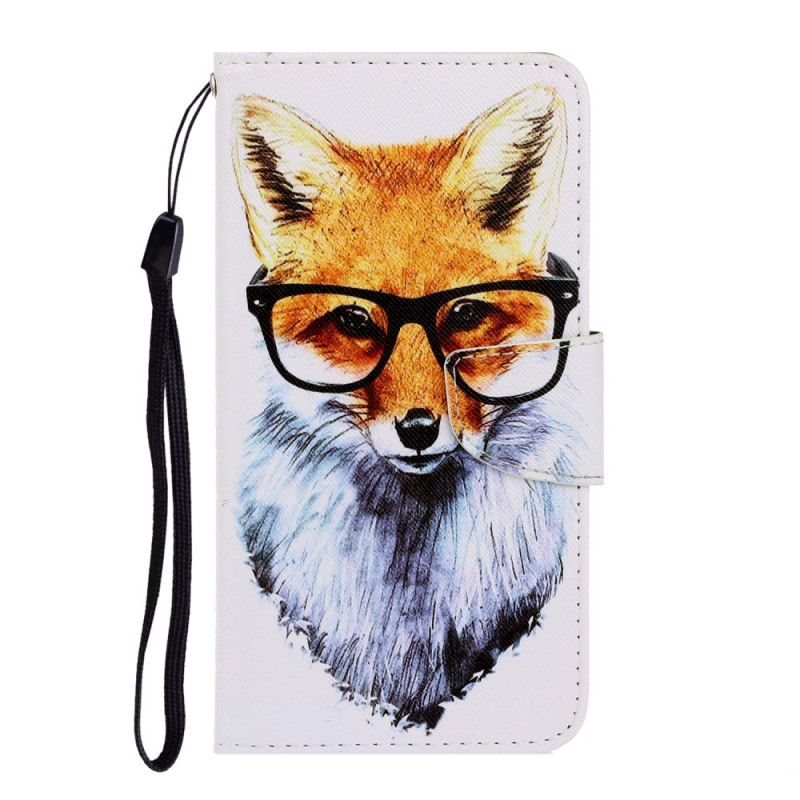 Leren Hoesje voor Xiaomi Redmi Note 9 Nerd String Vos