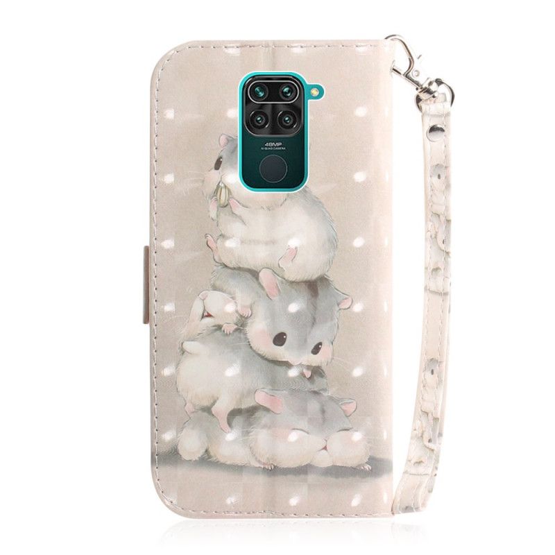 Leren Hoesje voor Xiaomi Redmi Note 9 String Hamsters