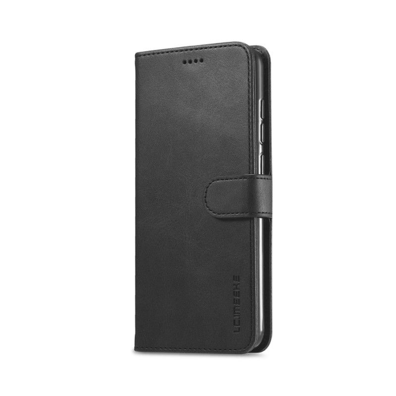 Leren Hoesje Xiaomi Redmi Note 9 Grijs Zwart Lc.Imeeke Leereffect