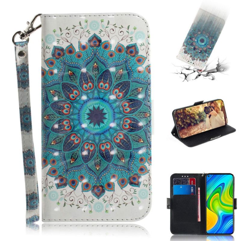 Leren Hoesje Xiaomi Redmi Note 9 Meesterlijke Mandala Met String