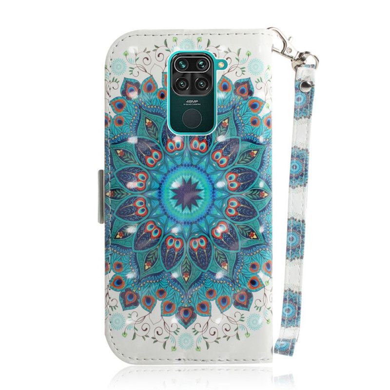 Leren Hoesje Xiaomi Redmi Note 9 Meesterlijke Mandala Met String