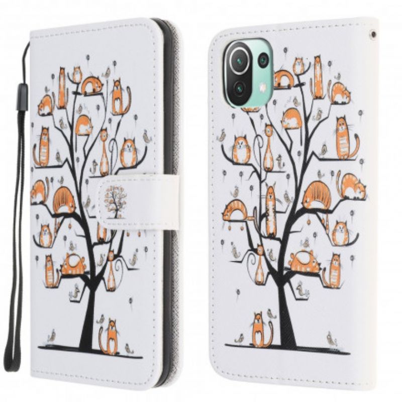 Bescherming Hoesje Xiaomi Mi 11 Lite 5g Ne / Mi 11 Lite 4g / 5g Funky Cats Strappy