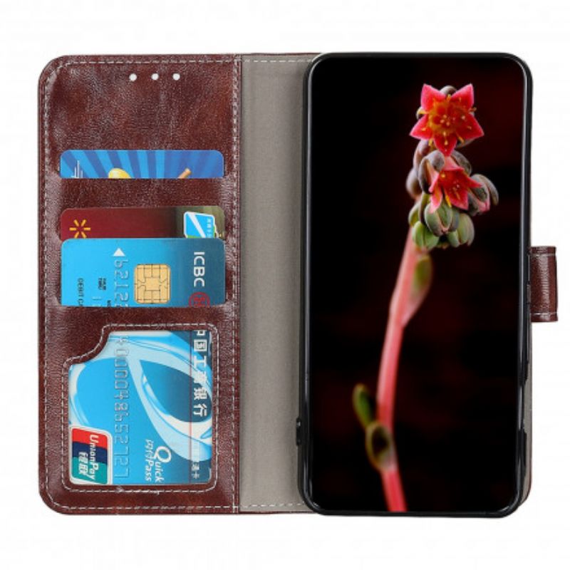 Leren Hoesje Xiaomi Mi 11 Lite 5g Ne / Mi 11 Lite 4g / 5g Glanzende En Zichtbare Naden Bescherming Hoesje