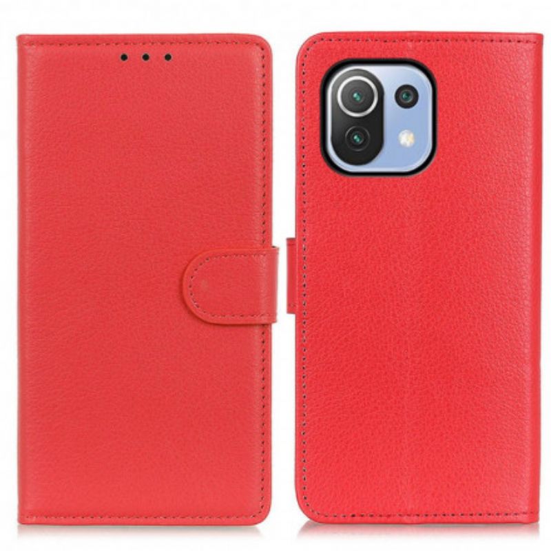 Leren Hoesje Xiaomi Mi 11 Lite 5g Ne / Mi 11 Lite 4g / 5g Traditioneel Litchi Kunstleer Bescherming Hoesje