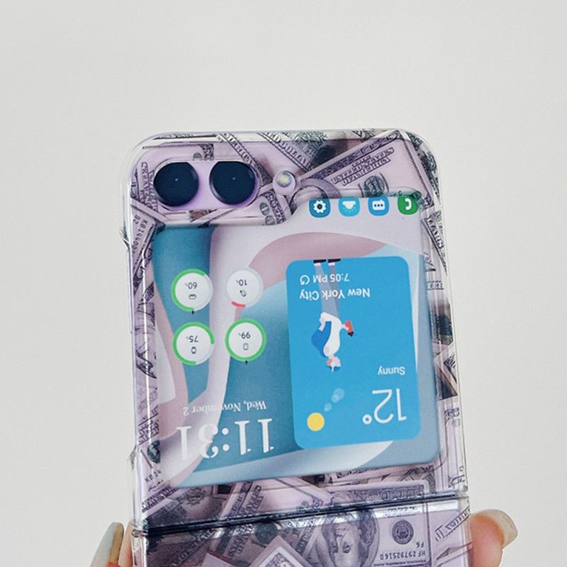 Cover Hoesje Samsung Galaxy Z Flip 5 Telefoonhoesje Transparant Geld Geld