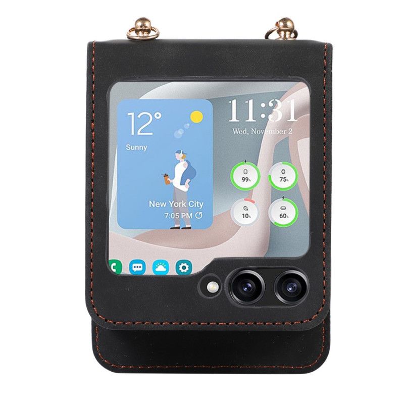 Hoesje Samsung Galaxy Z Flip 5 Portemonnee En Schouderband