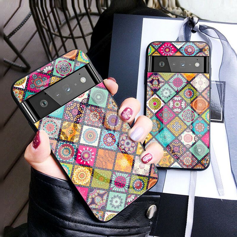 Cover Hoesje Google Pixel 6 Pro Telefoonhoesje Magnetische Patchwork Houder