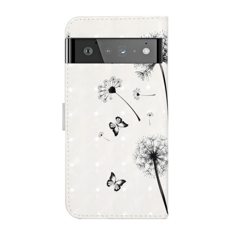 Flip Case Leren Google Pixel 6 Pro Baby Liefde Paardebloem