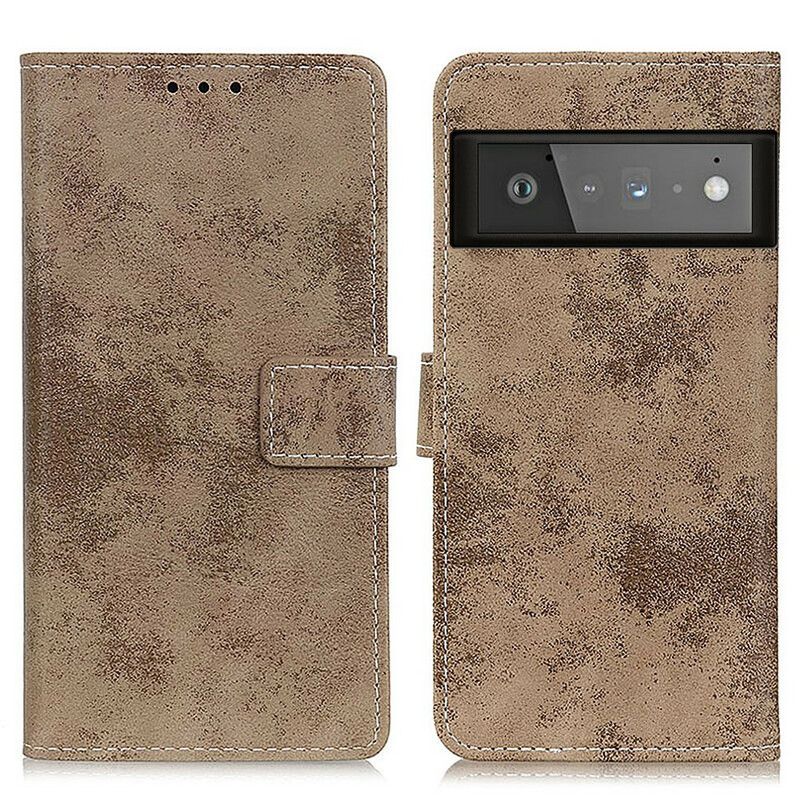 Flip Case Leren Google Pixel 6 Pro Vintage Leereffect