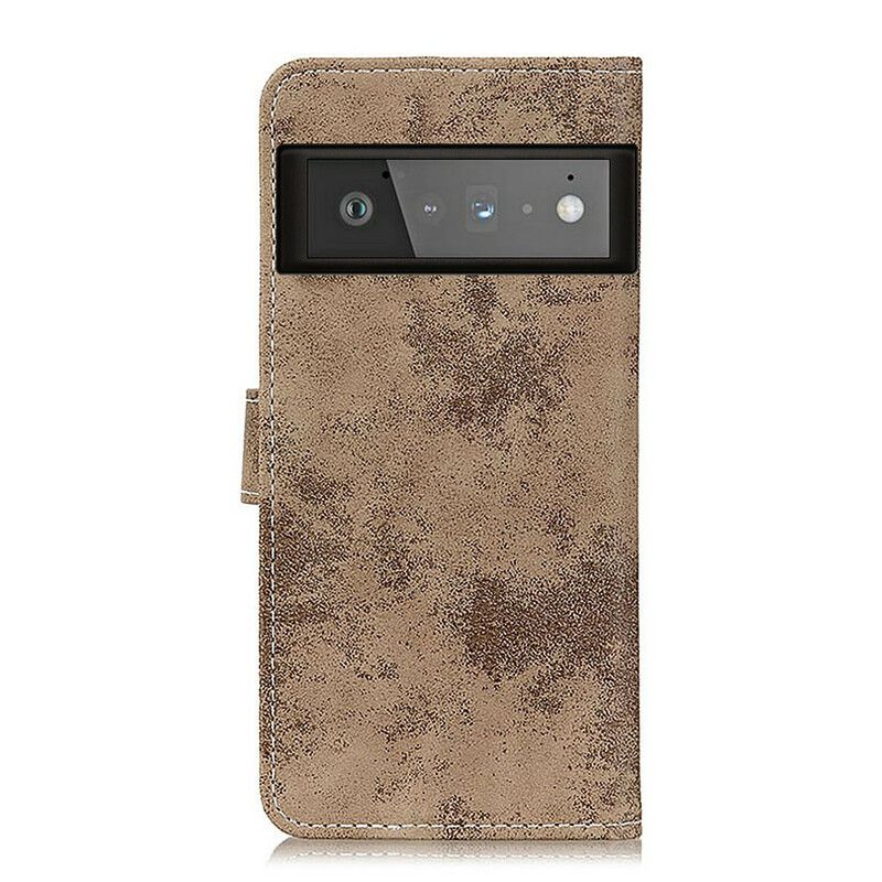 Flip Case Leren Google Pixel 6 Pro Vintage Leereffect