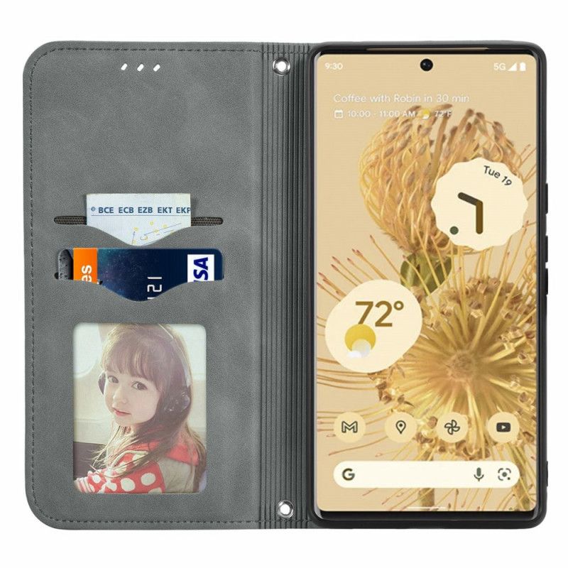 Folio-hoesje Google Pixel 6 Pro Skin-touch Vintage Design Bescherming Hoesje