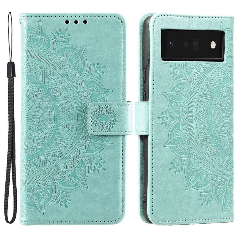 Folio-hoesje Google Pixel 6 Pro Telefoonhoesje Mandala Zon