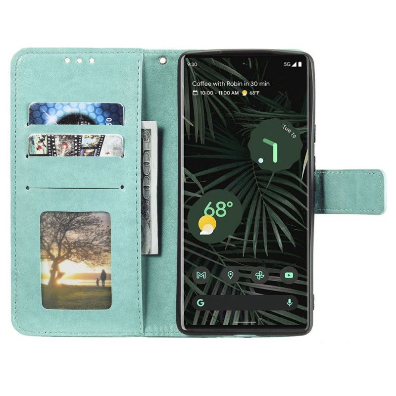 Folio-hoesje Google Pixel 6 Pro Telefoonhoesje Mandala Zon