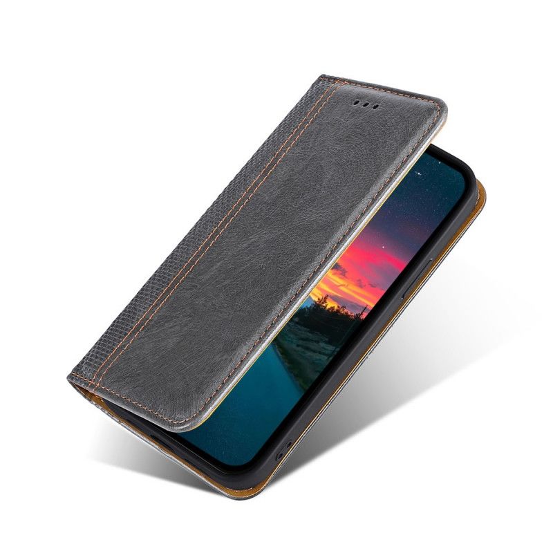 Folio-hoesje Voor Google Pixel 6 Pro Split Litchi Lederen Stiksels