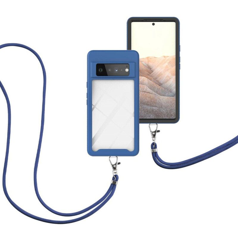 Hoesje Voor Google Pixel 6 Pro Hybride Met Koord En Gekleurde Omtrek