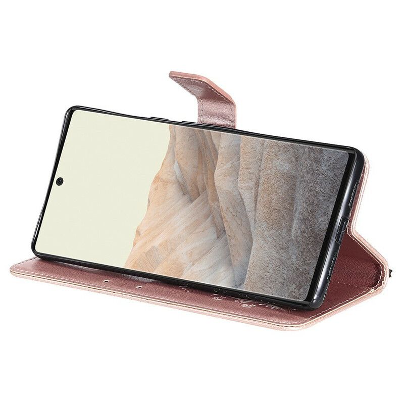 Leren Hoesje Google Pixel 6 Pro Gigantische Stringvlinders