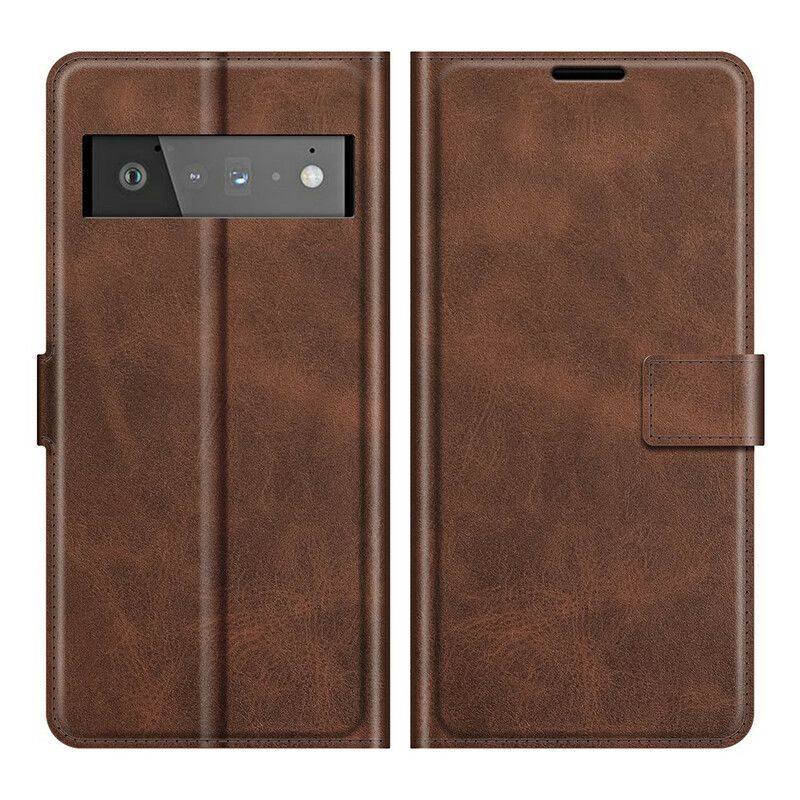 Leren Hoesje Google Pixel 6 Pro Slank Extreem Leereffect Bescherming Hoesje