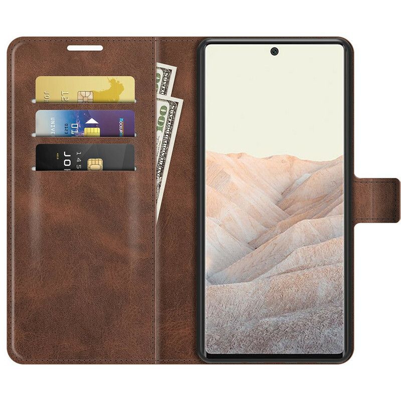 Leren Hoesje Google Pixel 6 Pro Slank Extreem Leereffect Bescherming Hoesje