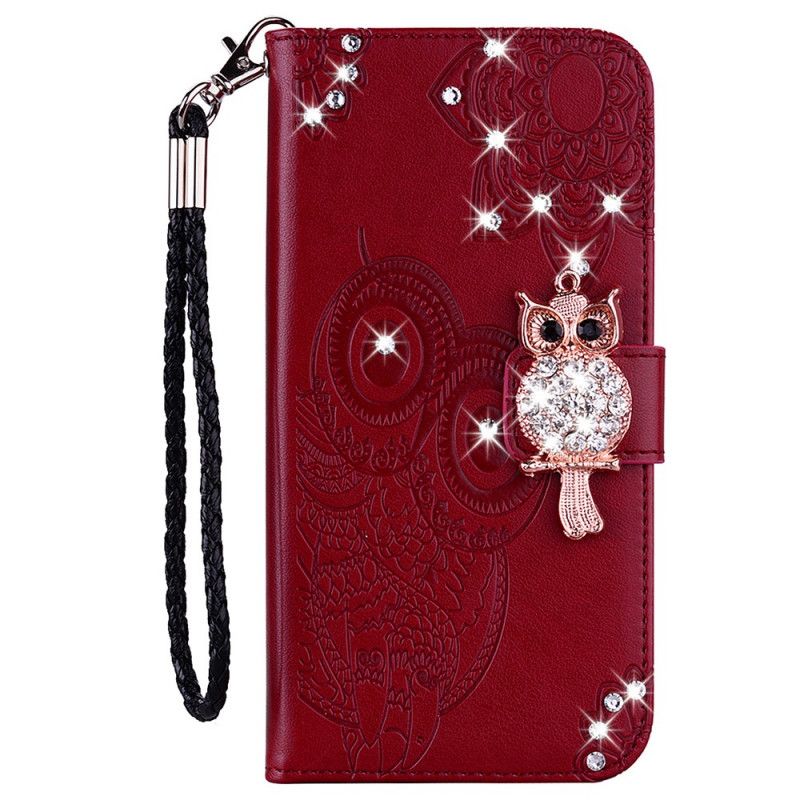 Leren Hoesje Google Pixel 6 Pro Uil Mandala En Charm Bescherming Hoesje