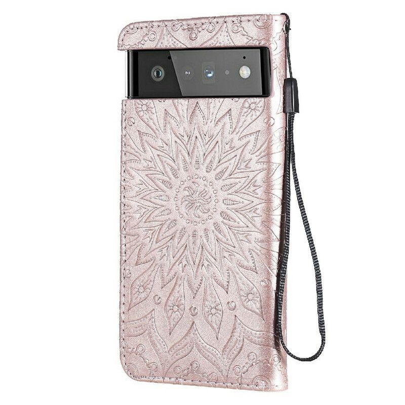 Leren Hoesje Voor Google Pixel 6 Pro Zonnebloem