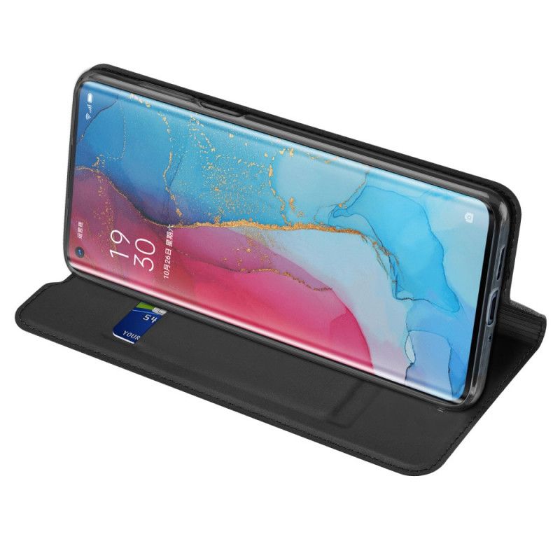 Folio-hoesje voor Oppo Find X2 Neo Donkerblauw Pro Dux Ducis Huid