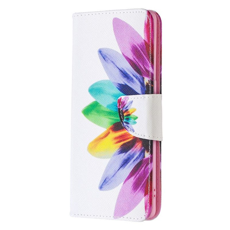 Leren Hoesje voor Oppo Find X2 Neo Aquarelbloem