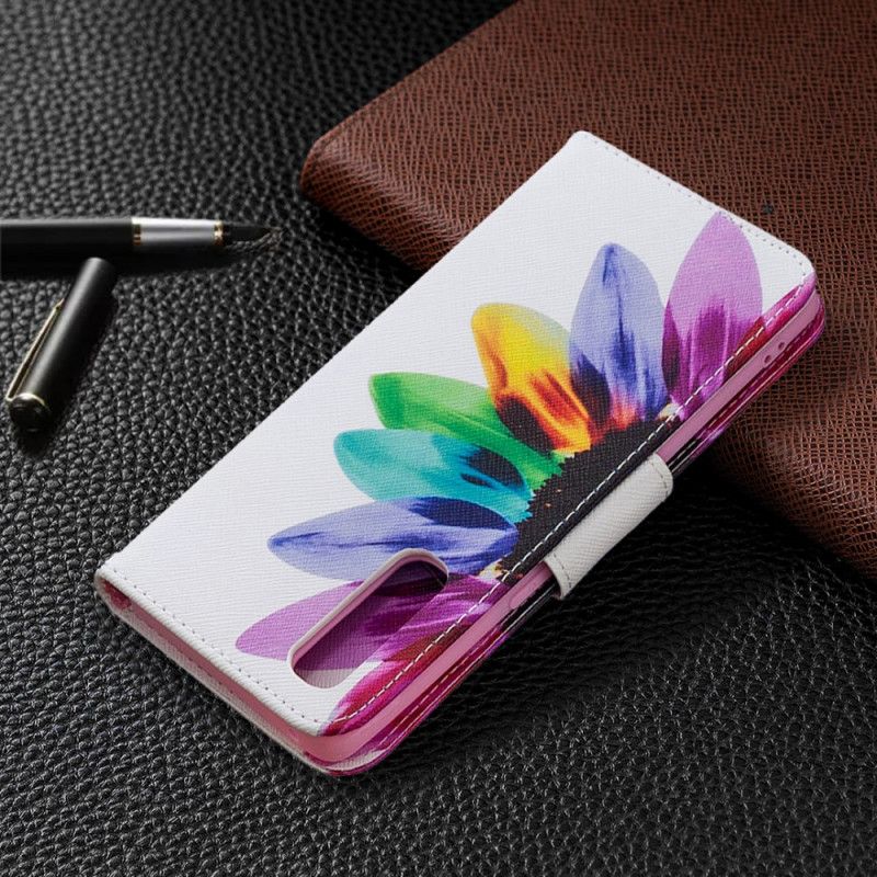 Leren Hoesje voor Oppo Find X2 Neo Aquarelbloem