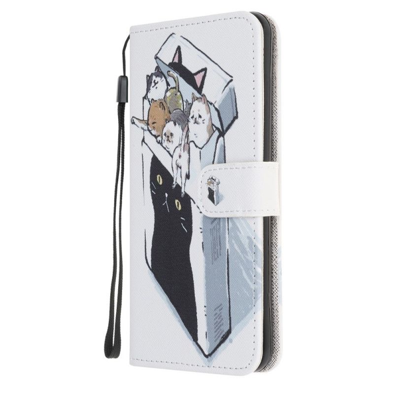 Cover Folio-hoesje Samsung Galaxy Note 20 Ultra Telefoonhoesje Levering Van String Katten