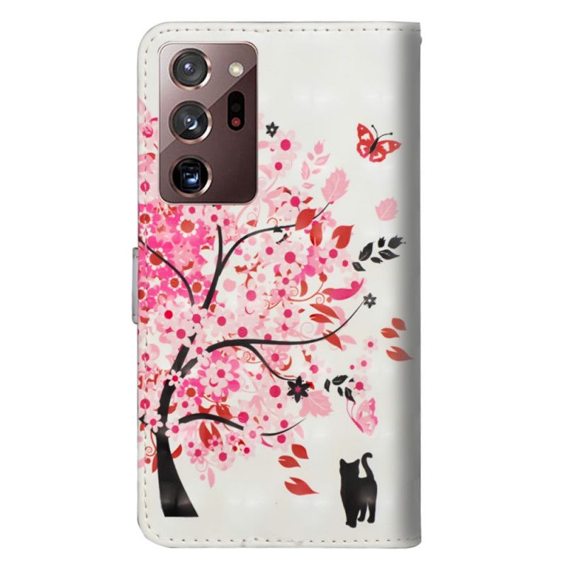 Cover Folio-hoesje Samsung Galaxy Note 20 Ultra Telefoonhoesje Roze Boom