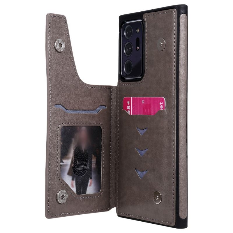 Cover Hoesje Samsung Galaxy Note 20 Ultra Rood Grijs Telefoonhoesje Kattenkaarthouder