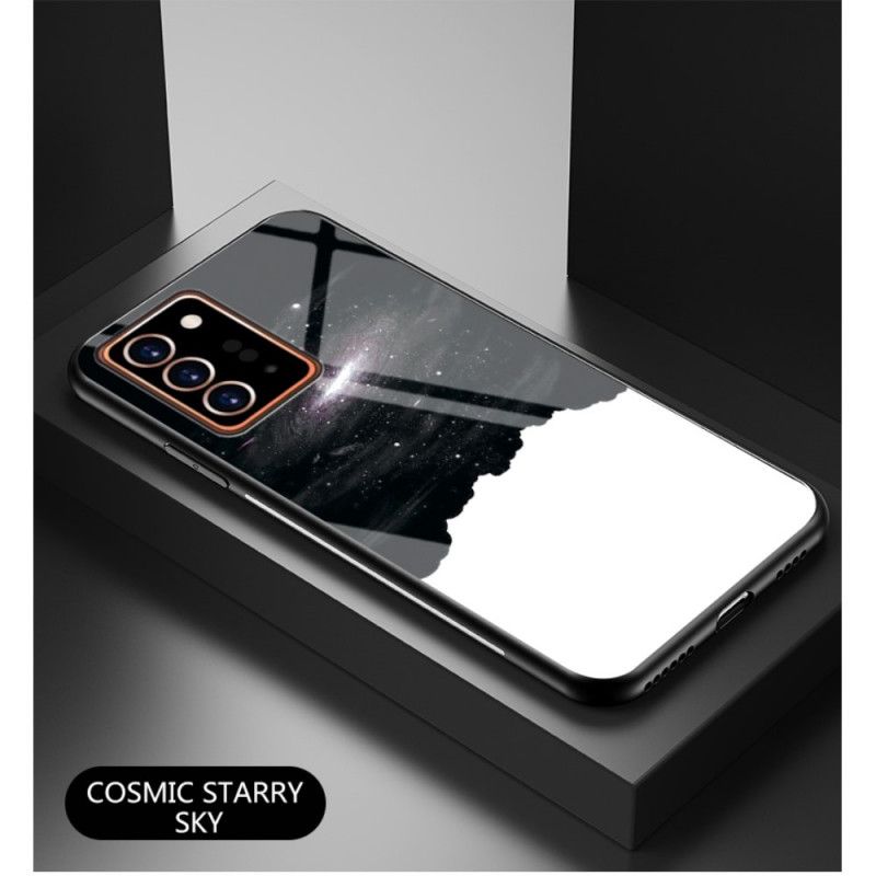 Cover Hoesje Samsung Galaxy Note 20 Ultra Wit Zwart Telefoonhoesje Schoonheid Gehard Glas