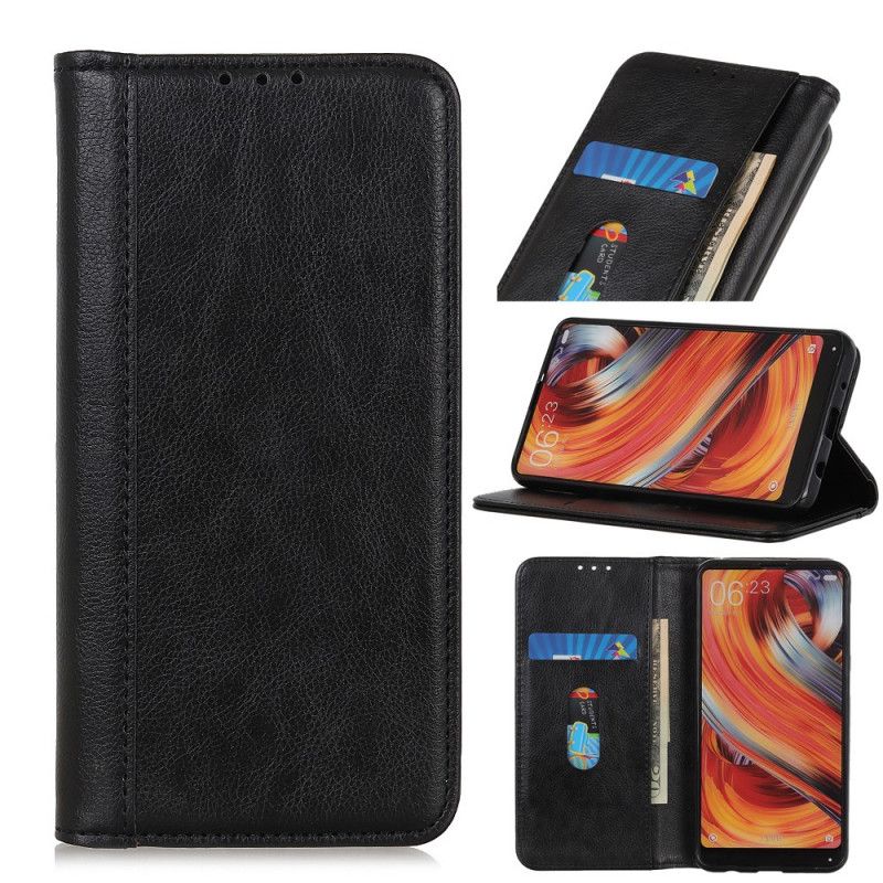 Flip Case Leren Samsung Galaxy Note 20 Ultra Donkerblauw Zwart Splitleder Stijl