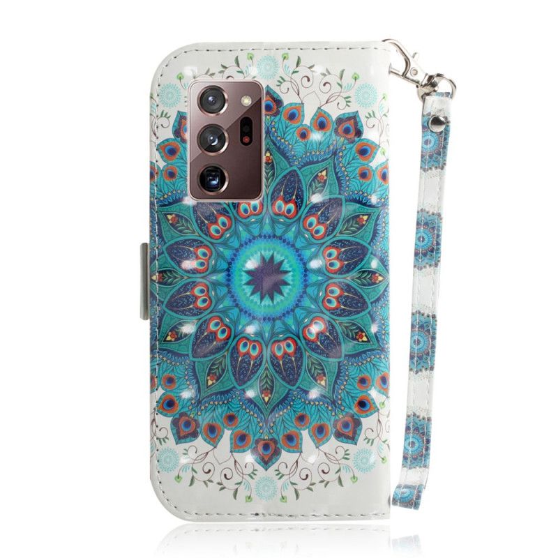 Flip Case Leren Samsung Galaxy Note 20 Ultra Meesterlijke Mandala Met String