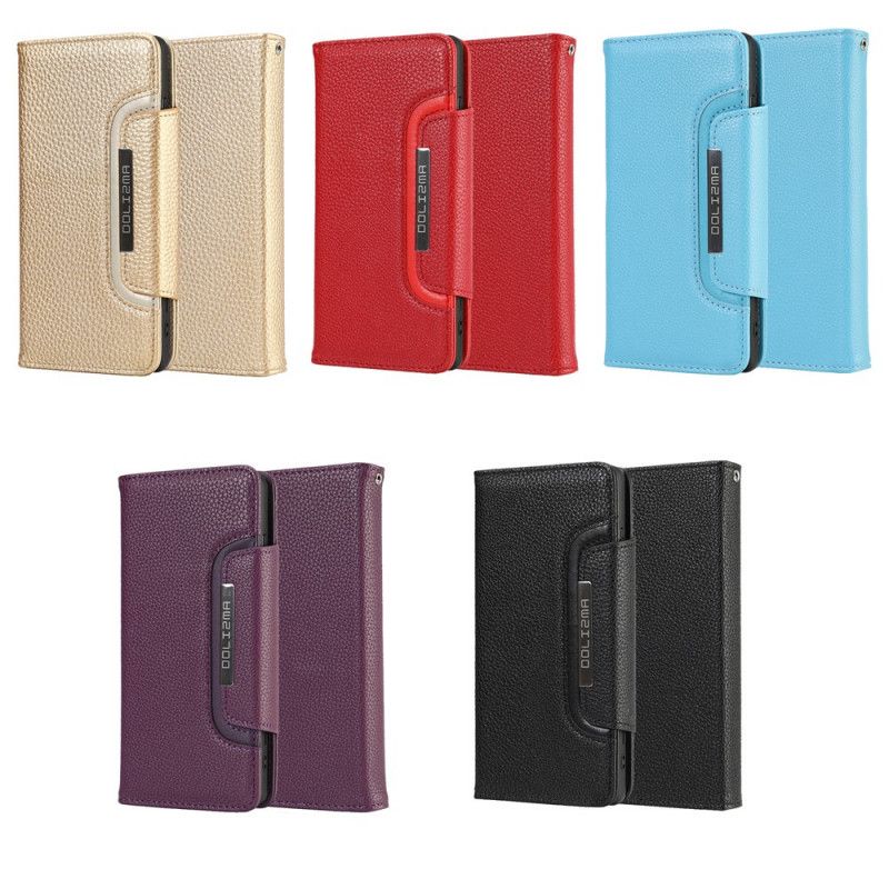 Flip Case Leren Samsung Galaxy Note 20 Ultra Rood Zwart Afneembaar Lychee Leer