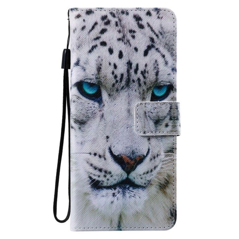 Flip Case Leren Samsung Galaxy Note 20 Ultra Witte Tijger