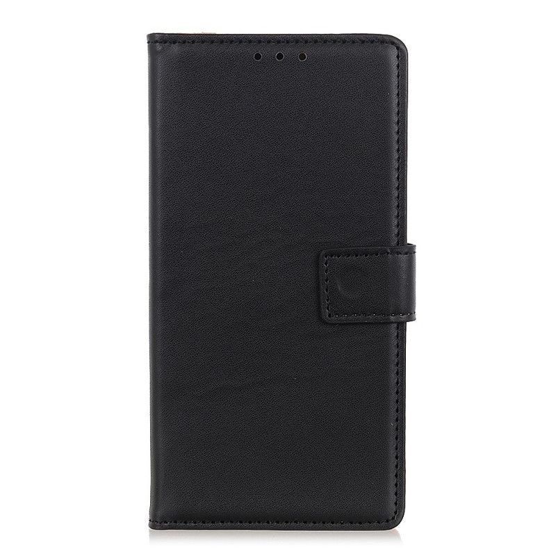 Flip Case Leren Samsung Galaxy Note 20 Ultra Zilver Zwart Eenvoudig Kunstleer