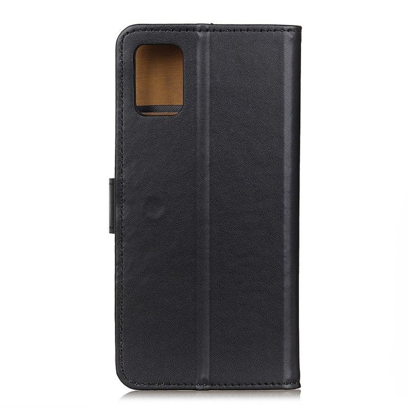 Flip Case Leren Samsung Galaxy Note 20 Ultra Zilver Zwart Eenvoudig Kunstleer