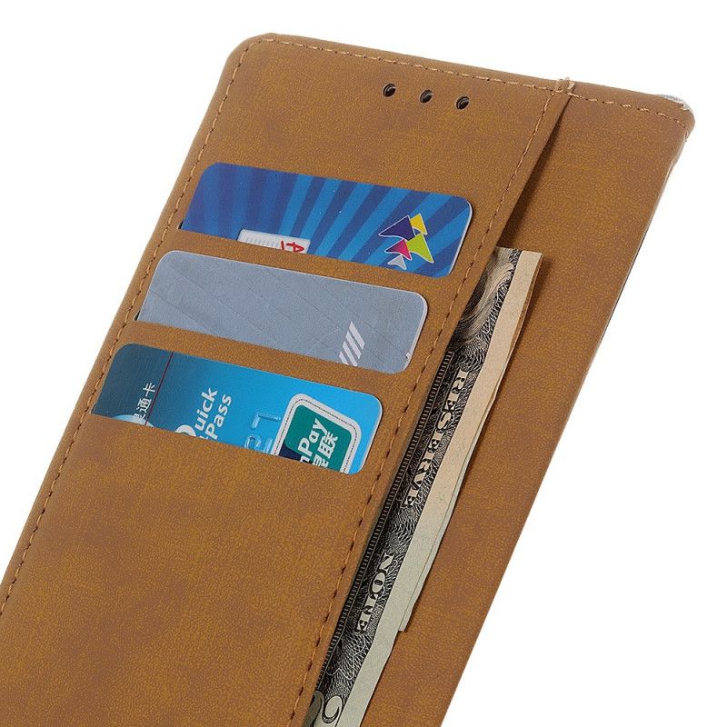 Flip Case Leren Samsung Galaxy Note 20 Ultra Zilver Zwart Eenvoudig Kunstleer