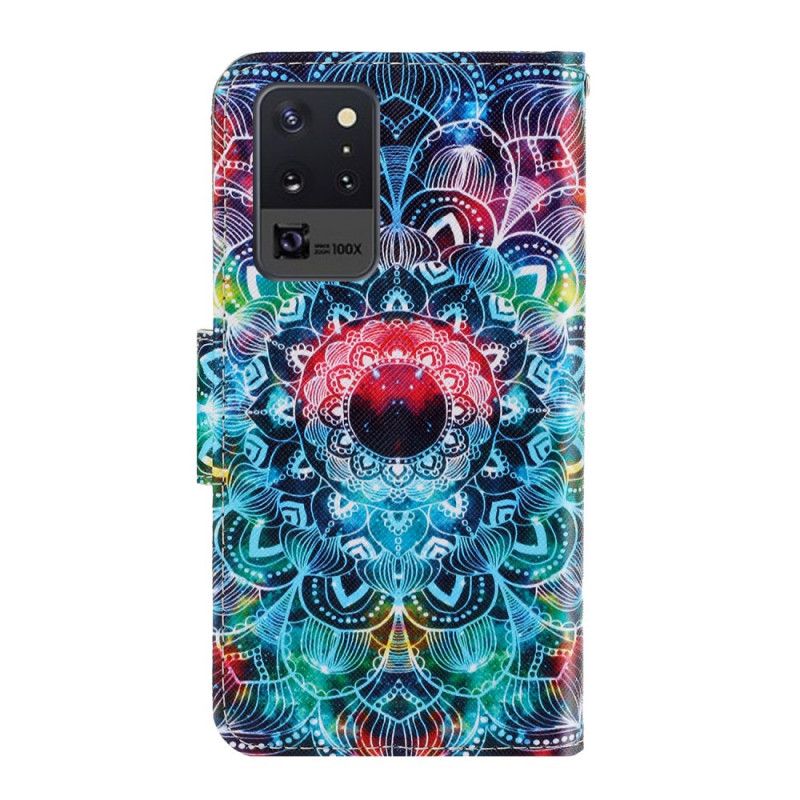 Leren Hoesje Samsung Galaxy Note 20 Ultra Flitsende String Mandala