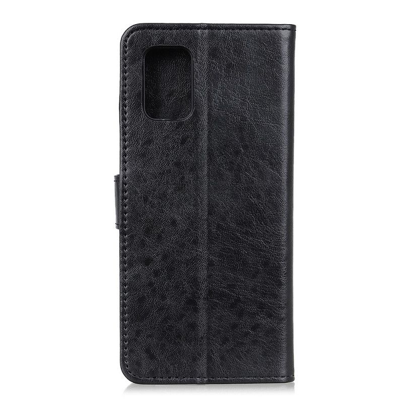 Leren Hoesje Samsung Galaxy Note 20 Ultra Rood Zwart Gestructureerd Imitatieleer