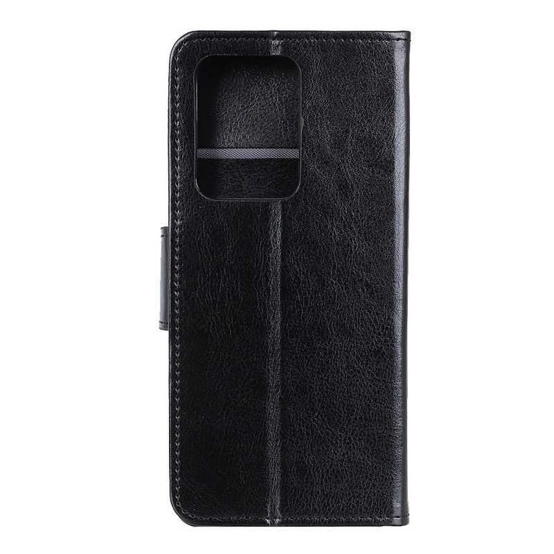 Leren Hoesje Samsung Galaxy Note 20 Ultra Rood Zwart Glanzend Leereffect