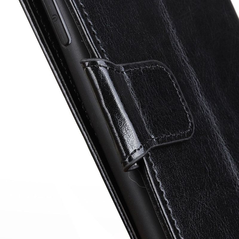 Leren Hoesje Samsung Galaxy Note 20 Ultra Rood Zwart Glanzend Leereffect