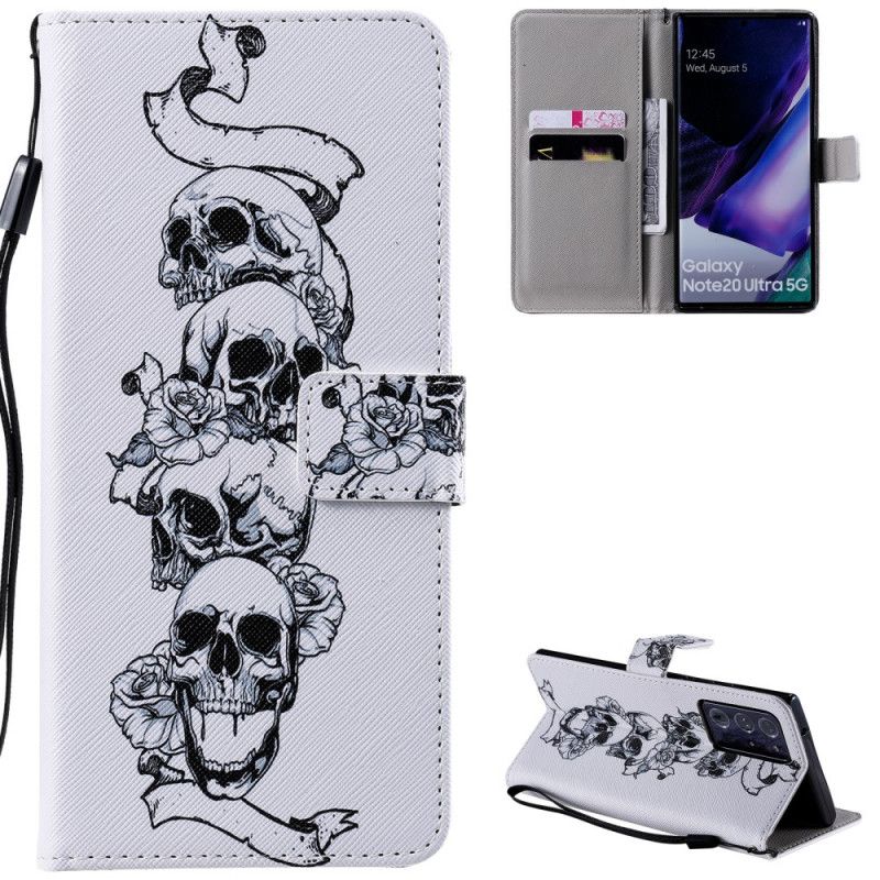 Leren Hoesje Samsung Galaxy Note 20 Ultra Schedelbanner