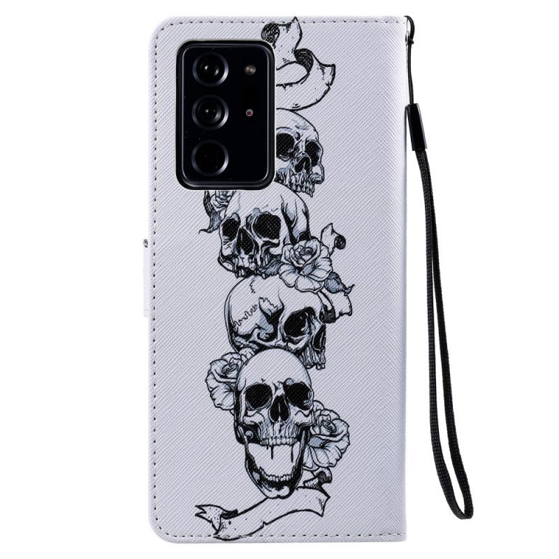 Leren Hoesje Samsung Galaxy Note 20 Ultra Schedelbanner