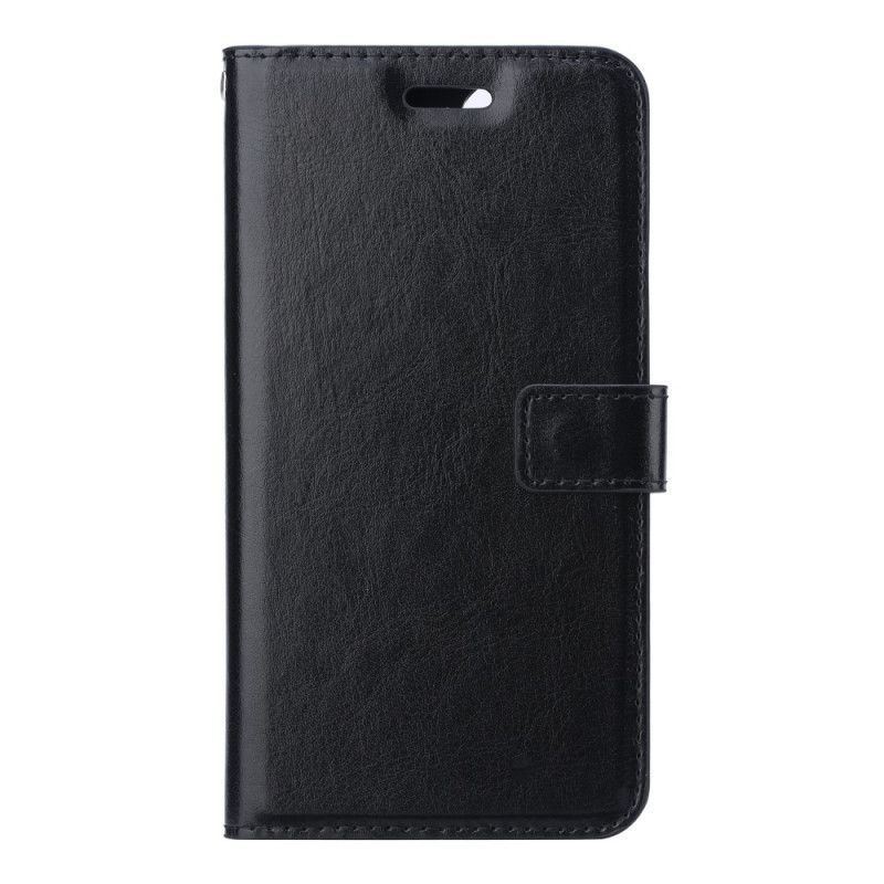 Leren Hoesje Samsung Galaxy Note 20 Ultra Wit Zwart Glanzend Leereffect