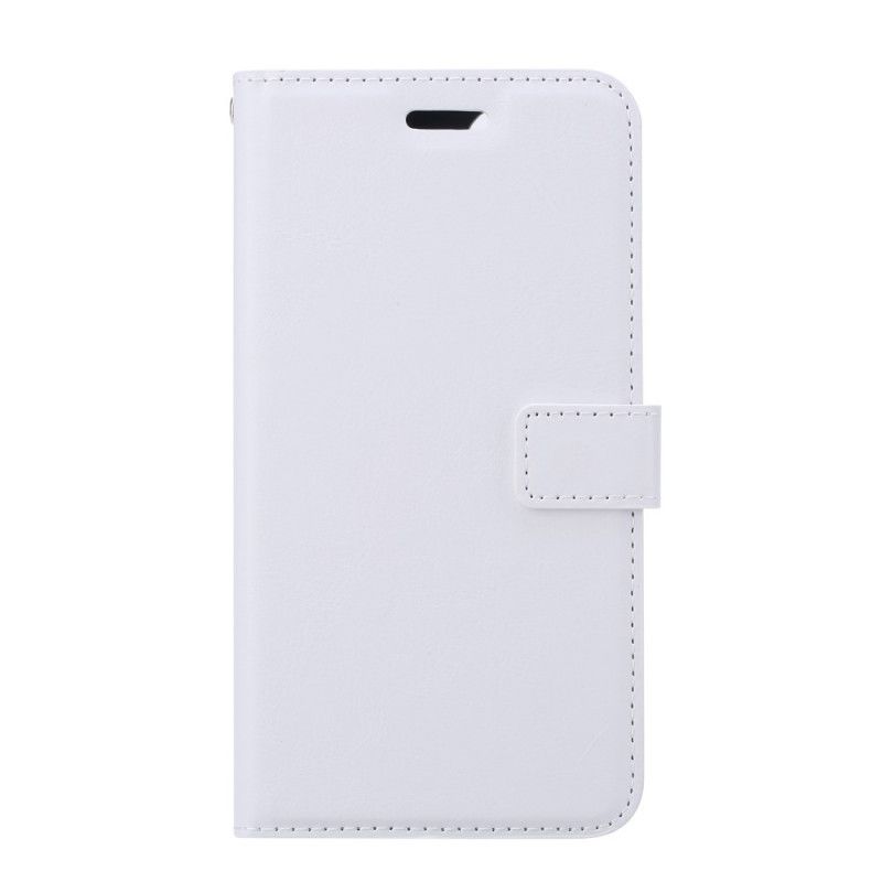 Leren Hoesje Samsung Galaxy Note 20 Ultra Wit Zwart Glanzend Leereffect