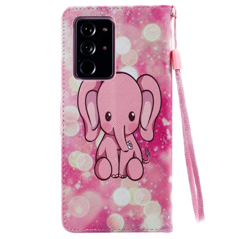 Leren Hoesje voor Samsung Galaxy Note 20 Ultra Baby Roze Olifant